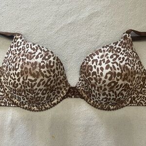 Lily Of France Ego Boost Bra Push-up Bra Adds 1 Cup 36C Animal Print